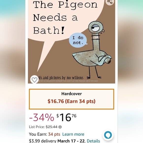 The Pigeon Needs a Bath! (Pigeon Series) -- Mo Willems - Picture 3 of 3